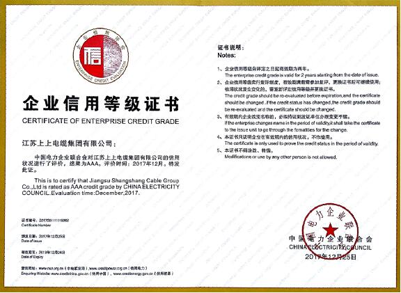 凯发k8电缆再次通过AAA级电力行业企业最高信用品级复评