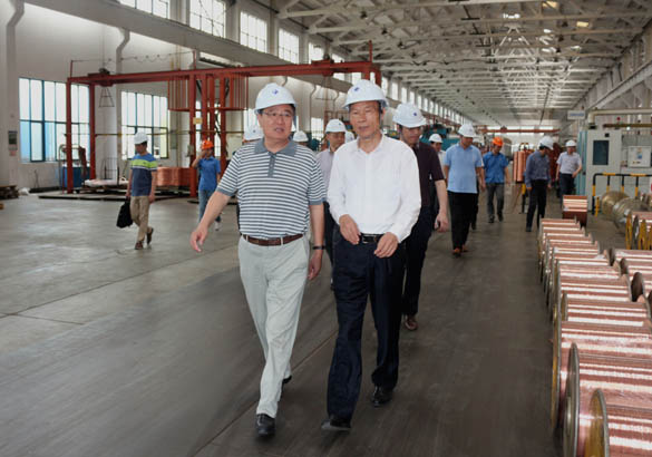 中国恒天集团董事长张杰一行来凯发k8电缆旅行考察