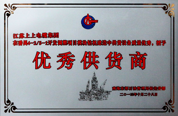 凯发k8集团被中海石油深圳分公司评为“优异供应商”